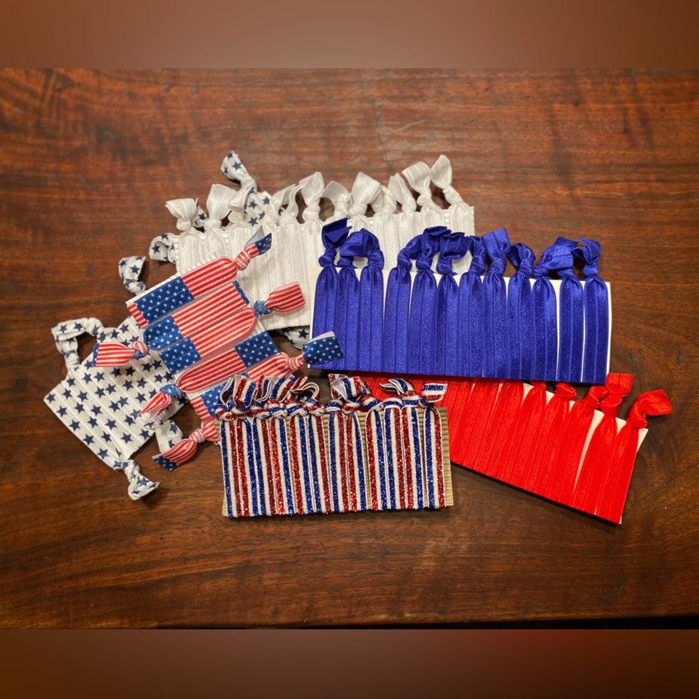🇺🇸Patriotic elastic hair ties - qty 66 🇺🇸